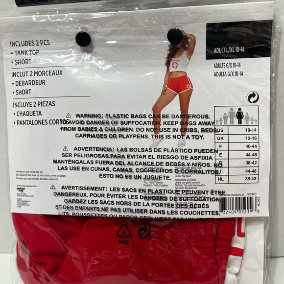 Lifeguard Babe L/XL (10-14) women’s Adult Size Halloween Costume Red/ - Picture 8 of 8